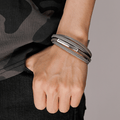 Men's Lucky 'Fu' Layered Leather Bracelet