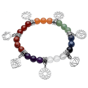 7 Chakra Gem Stones with Chakra Symbol Charms Healing Bracelet