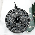 Silver & Zirconia Black Lotus Pendant Necklace