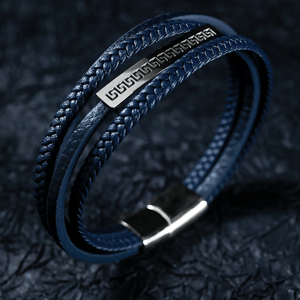 Men's Lucky 'Fu' Layered Leather Bracelet