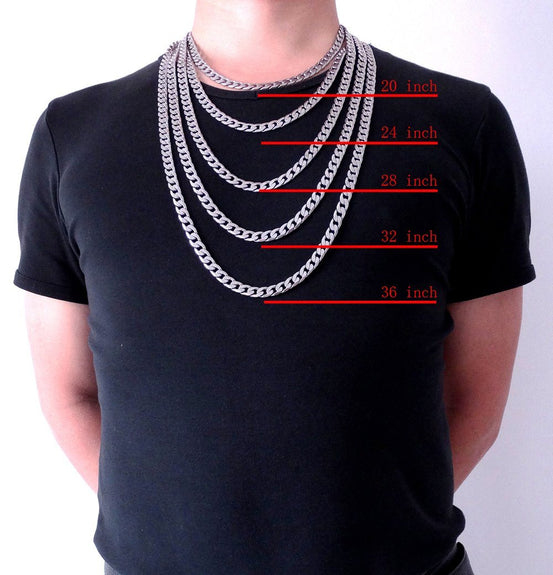 8 mm Black Stainless Steel Cuban Chain Necklace