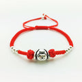 925 Sterling Silver & Red Rope Chinese Zodiac Dog Lucky Bracelet