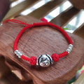 925 Sterling Silver & Red Rope Chinese Zodiac Dog Lucky Bracelet