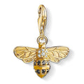 Silver & Zirconia Golden Honey Bee Charm