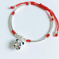Sterling Silver Panda FRIENDSHIP Red Rope Bracelet