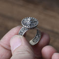 925 sterling Silver Hollow Pattern Six Syllable MANTRA & LOTUS SPINNING  Ring