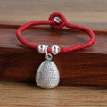 Red Rope & Silver Lucky Lovers Tibetan Heart Sutra Bracelet