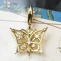 Silver & Zirconia Golden Butterfly Charm
