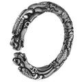 Ethnic Thai Silver Mexican Double-Headed Serpent Bangle
