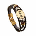 12 Constellation Zodiac Mens/Womens Leather Bracelet
