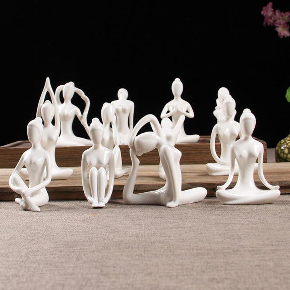 Abstract Glazed Ceramic YOGA Figurine- 12 Poses Available-BUY 2, GET a –  zenheavens