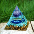 #126 - Handmade Amethyst & Turquoise 'SERENITY' SAGITTARIUS Zodiac ORGOBITE Pyramid