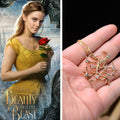Belle's Rhinestone Rose Tree Pendant Necklace