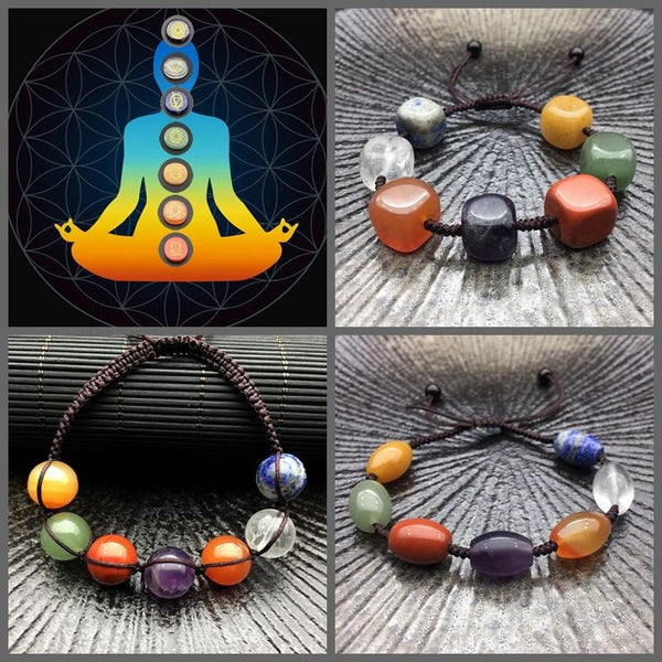 Big Bead 7  CHAKRA & REIKI  Natural Stone Bracelet