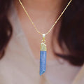 Raw Blue Topaz  SOOTHING & HEALING Pendant Necklace