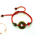 OM Mantra & Ancient Coin FENG SHUI Red Rope WEALTH Bracelet