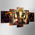 Hindu God Ganesha 5 Pc Canvas Painting
