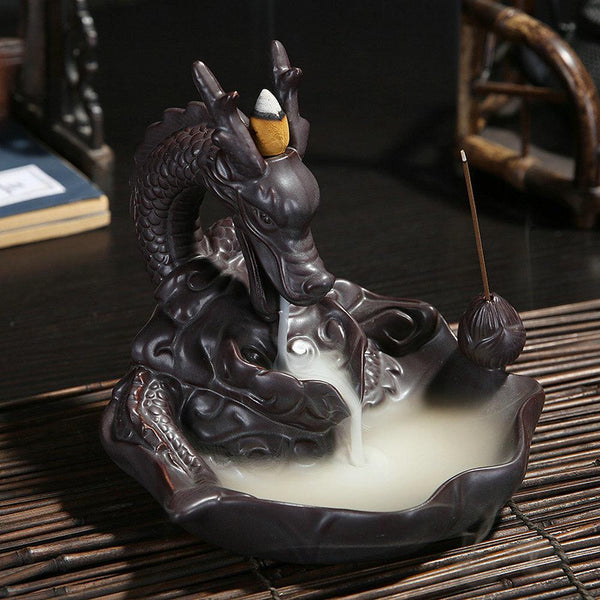 Smoke Breathing Ceramic Dragon Incense Burner