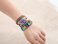 Multi-color Jasper Stone Chakra  Wrap HEALING Bracelet