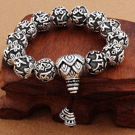 Buy Estele Rhodium Plated Shivay Om Bracelet for Men and Women Online