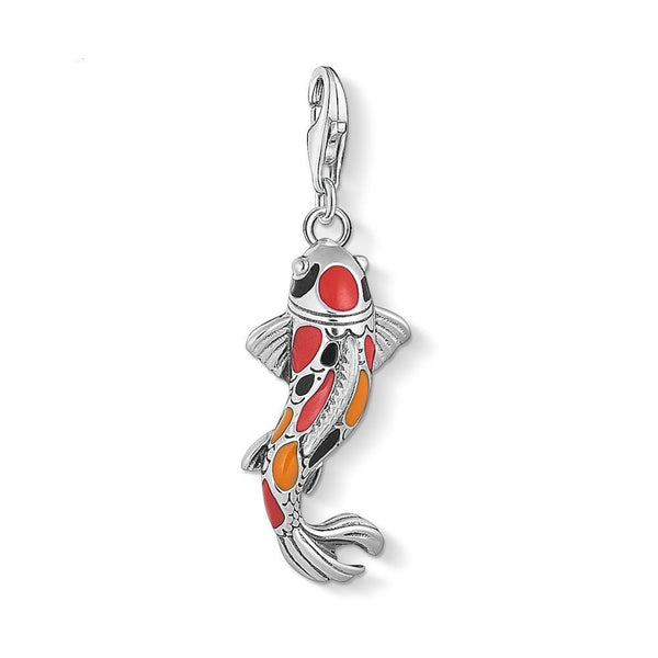 Silver & Zirconia Red & Yellow Koi 'SAMURAI' Pendant Necklace