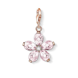 Silver & Zirconia Cherry Blossom Flower Charm