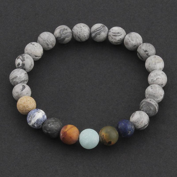 Eight Planets Natural Stone Beads Universe Yoga Chakra Galaxy
