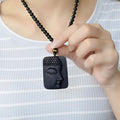 Modern Style HandCrafted Obsidian Buddha Head Pendant Necklace