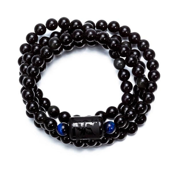 Natural Obsidian & Tiger Eye's Mala Bracelet - Spiritual Bliss Shop