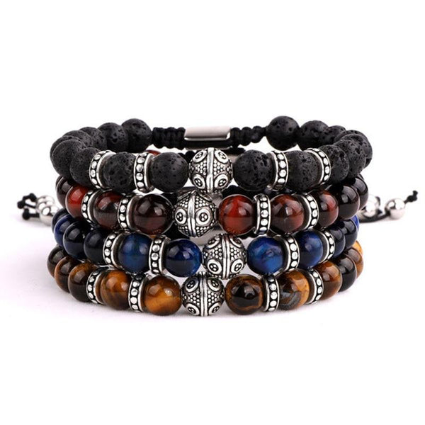 Titanium Steel & Premium Natural Tiger Eye Stone ' CONFIDENCE' Bracelet