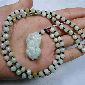 Burmese Jadeite PIXIU ABUNDANCE Necklace Pendant