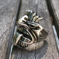 Stainless Steel Maori Mythology Totem Warrior Design Men's Ring-US Sizes 8-13