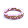HEAL THE HEART-Rose Quartz,Picture Jasper & Rhodonite- 3/pc  "MIGHTY MINIS " Healing Energy Stone Bracelets