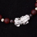 Tibetan Ethnic braided Pure Silver PIXIU WEALTH Rope  bracelet