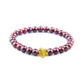 Natural Garnet Stone & Eternal Knot/Lotus SINCERITY Bracelet