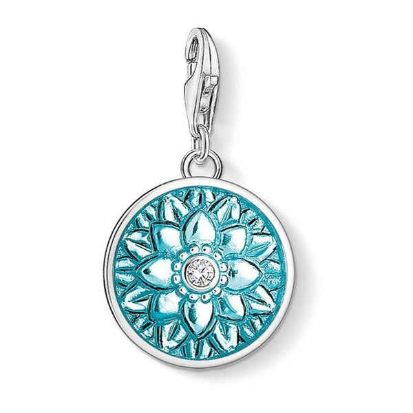 Silver & Zirconia Lotus Mandala Charm