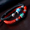 PURE SILVER Ethnic Tibetan 6 syllable Thermochromic charm Bead Bracelet