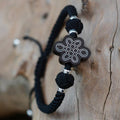 Hand-Woven Tibetan Rope Bracelet with Auspicious ETERNAL KNOT Charm