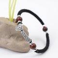 Handmade Tibetan 'I WISH ' Sterling Silver RUYI & Rosewood Bracelet