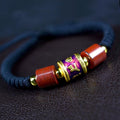 Jade & Stone PURE SILVER Ethnic Tibetan Thermochromic  OM Mantra Cylindrical Bead AWARENESS Bracelet