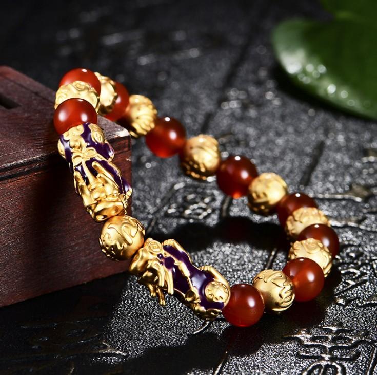 DOUBLE ABUNDANCE PI XIU Red Onyx Feng Shui Bracelet – zenheavens