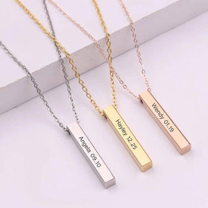 Customizable Stainless Steel 'STABILITY' Bar Necklace