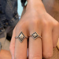 THAI SILVER Diamond Shaped 'CLARITY' Ring - 2 Styles