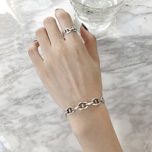 THAI SILVER Modern Style Bracelet + Matching Ring Set