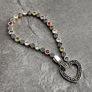 Thai Silver & Rainbow Zirconia Bracelet
