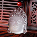 Natural White Onyx Carved Crystal Buddha Pendant
