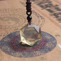 Natural CITRINE Cubic  Hexagram 'SUNSHINE & JOY ' Pendant Necklace
