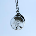 Natural Dandelion Seed in Glass Pendant Necklace