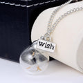 Natural Dandelion Seed in Glass Pendant Necklace