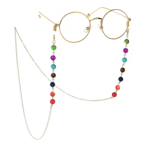 Natural 7 CHAKRA  STONE -GLASSES CHAIN- Funk up your Specs/sunglasses!